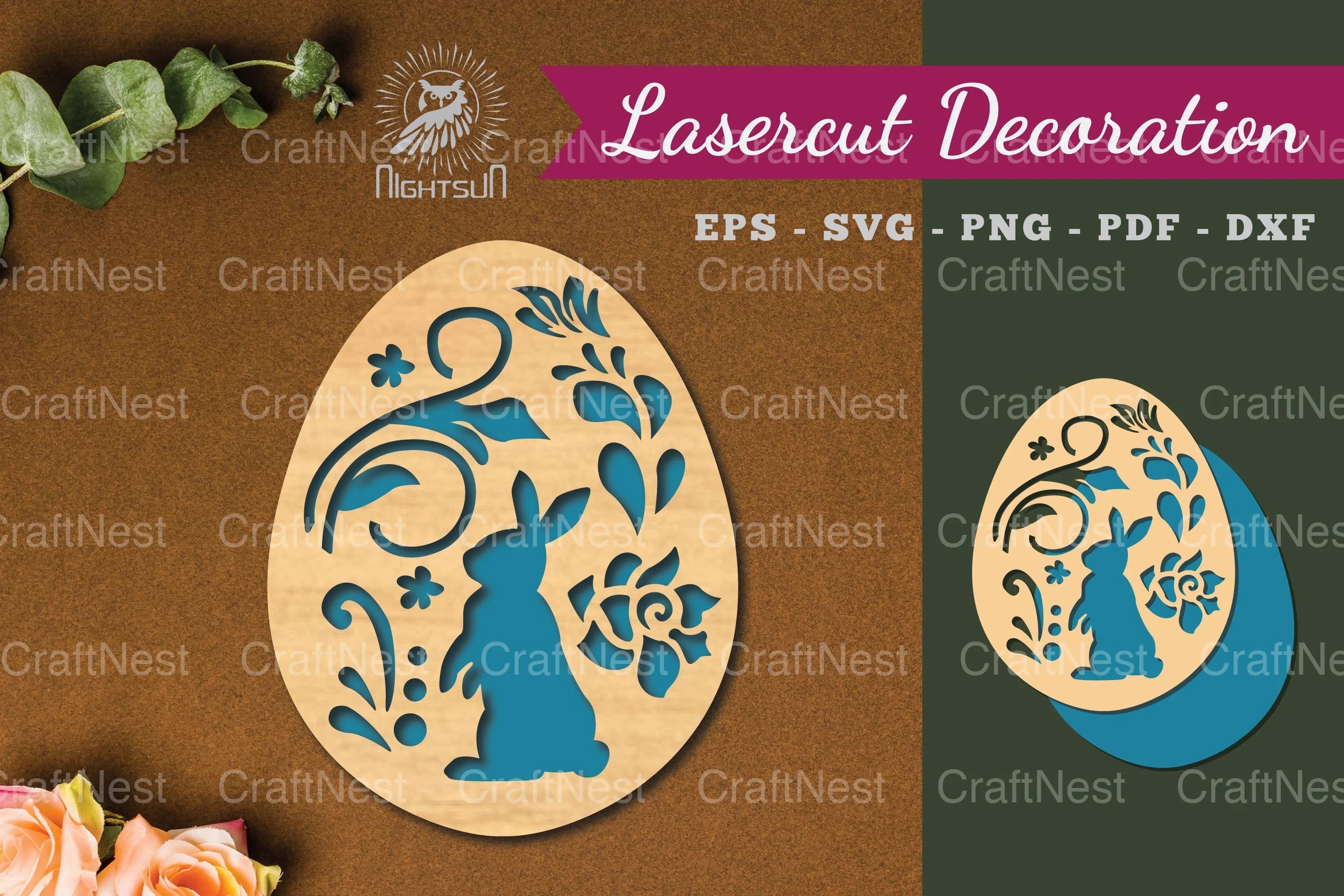 Easter Egg Laser Cut Decoration Bundle - CraftNest - Digital Crafting and Art