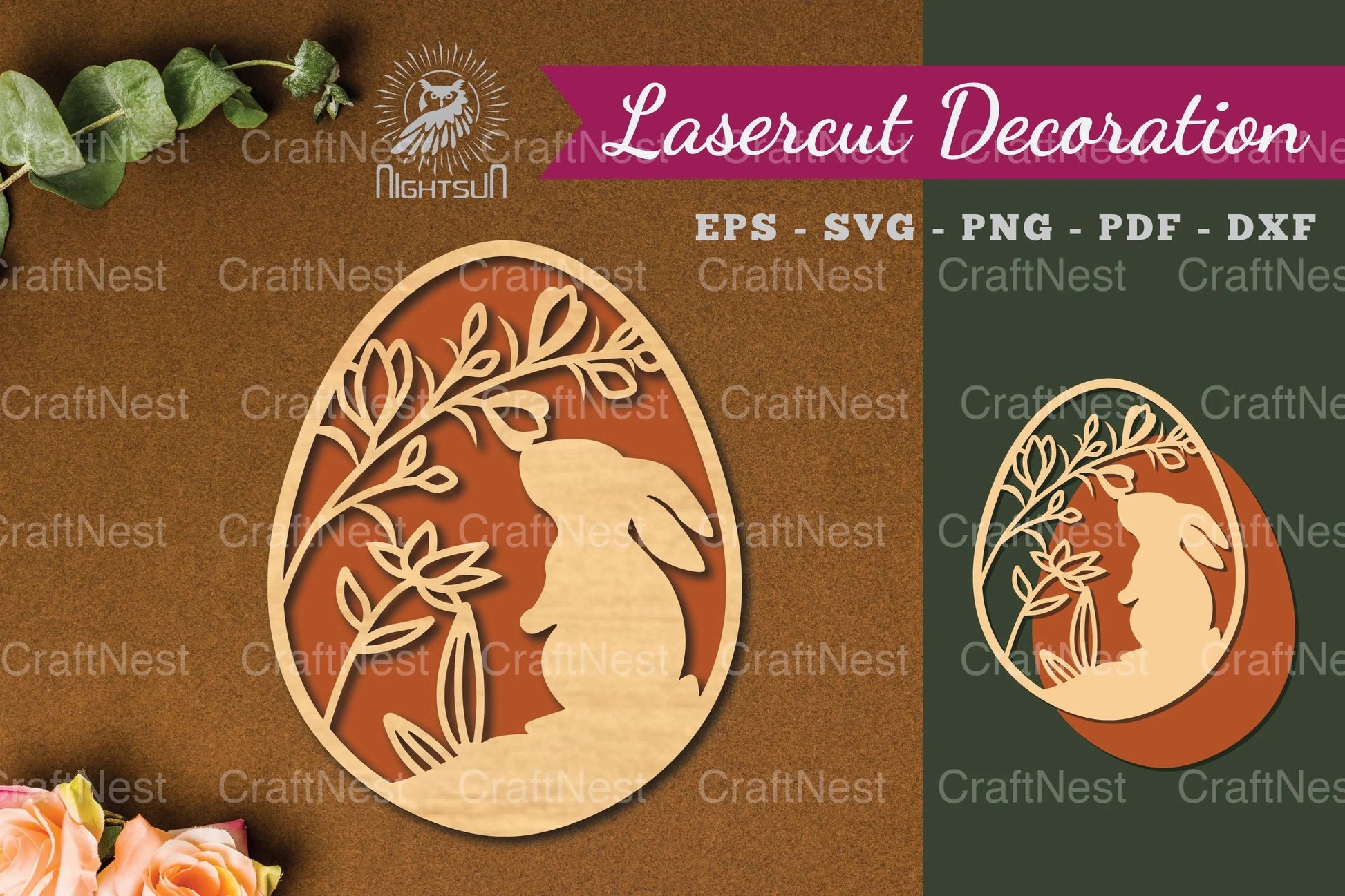 Easter Egg Laser Cut Decoration Bundle - CraftNest - Digital Crafting and Art