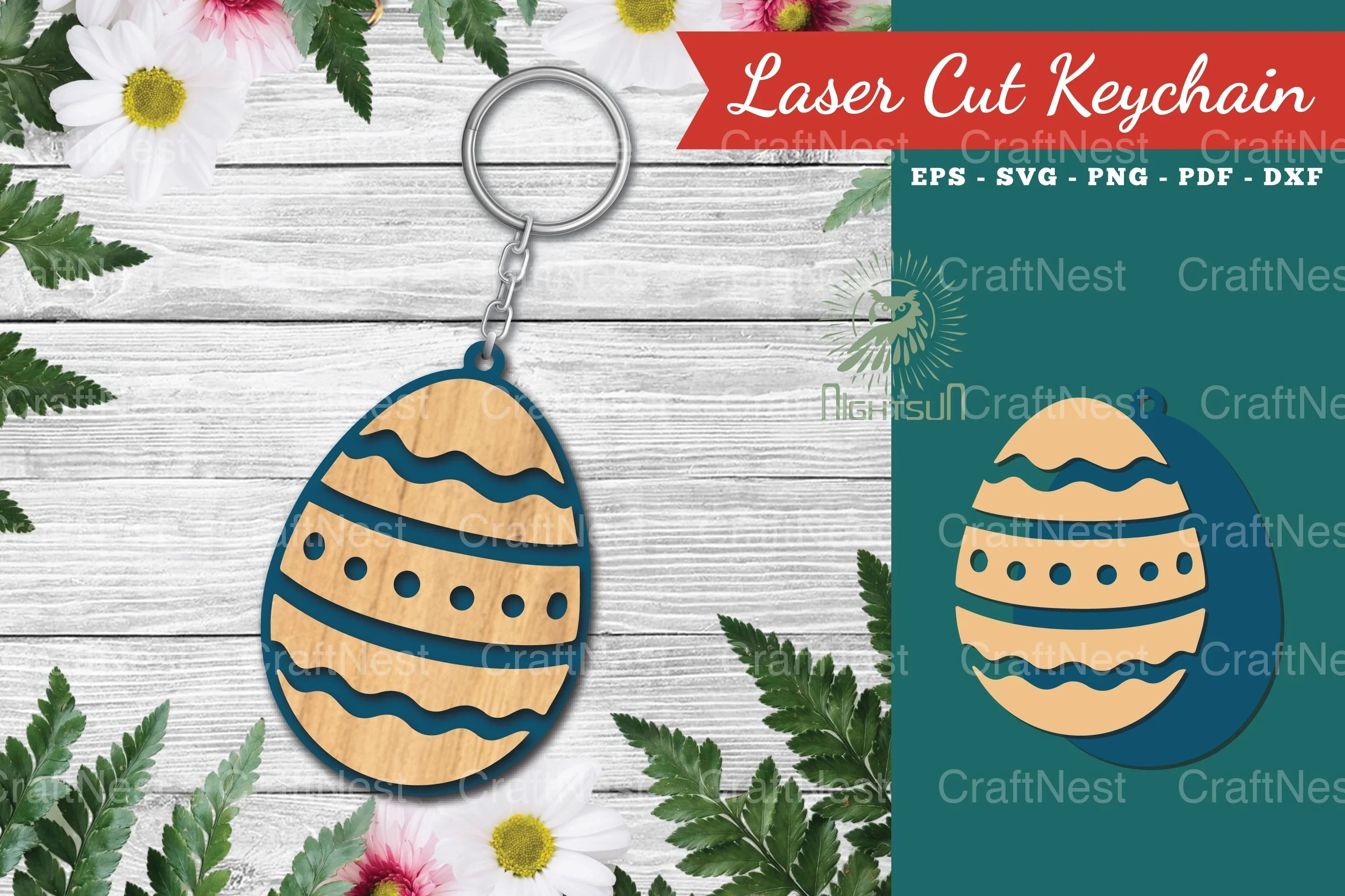 Easter Egg Laser Cut Keychain Design Bundle - CraftNest - Digital Crafting and Art