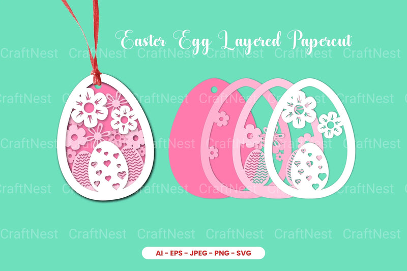 Easter Egg Layered Papercut SVG Bundle - CraftNest - Digital Crafting and Art