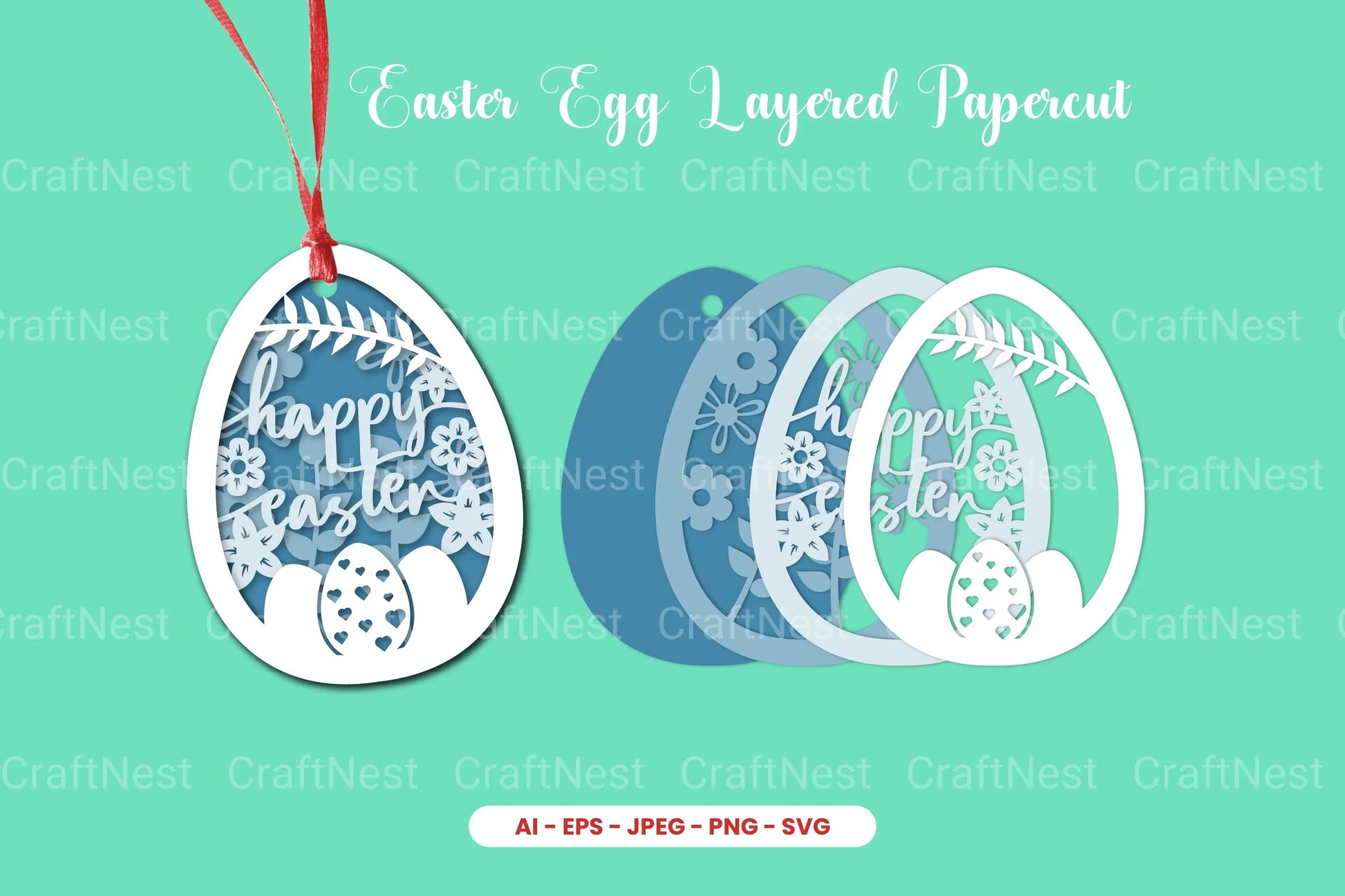 Easter Egg Layered Papercut SVG Bundle - CraftNest - Digital Crafting and Art