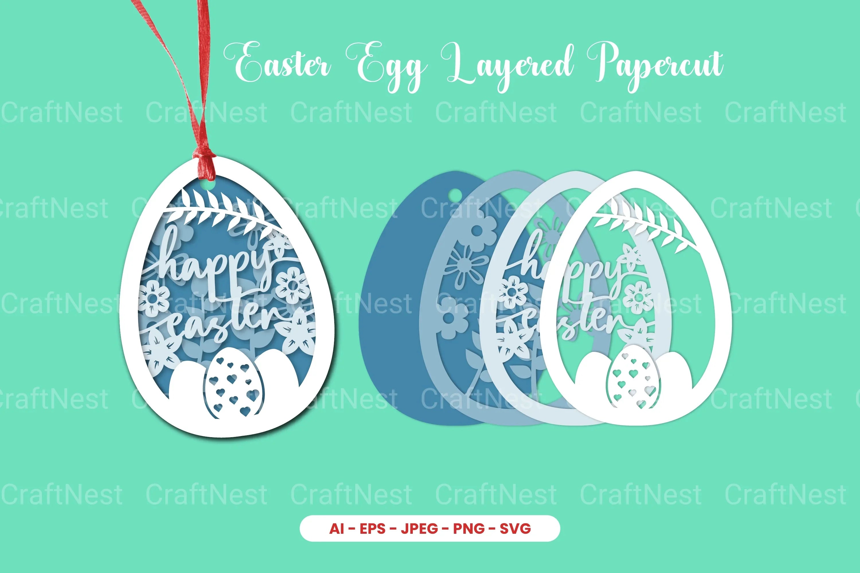 Easter Egg Layered Papercut SVG Bundle - CraftNest - Digital Crafting and Art