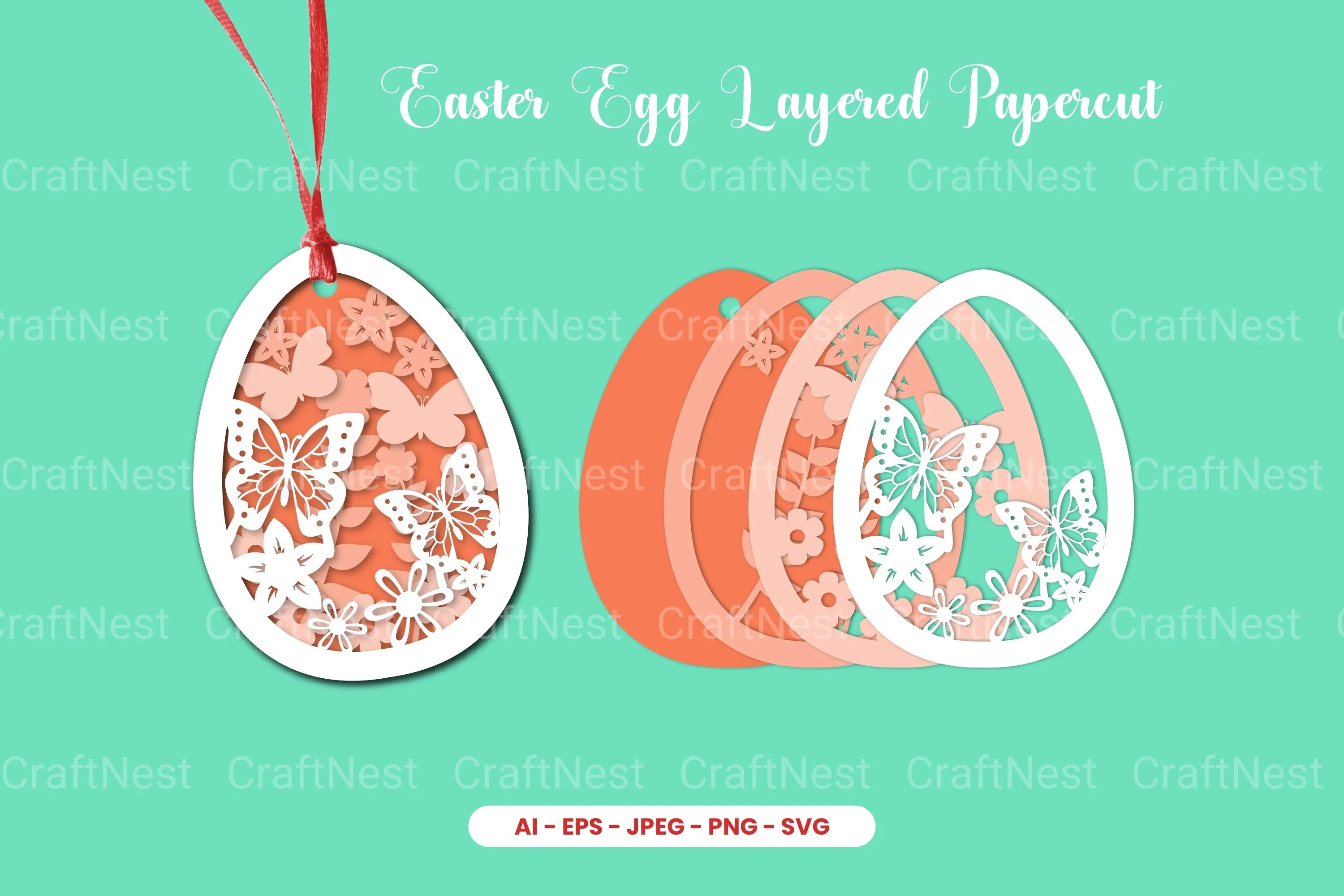 Easter Egg Layered Papercut SVG Bundle - CraftNest - Digital Crafting and Art
