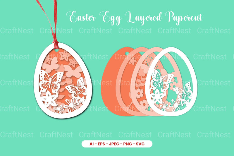 Easter Egg Layered Papercut SVG Bundle - CraftNest - Digital Crafting and Art