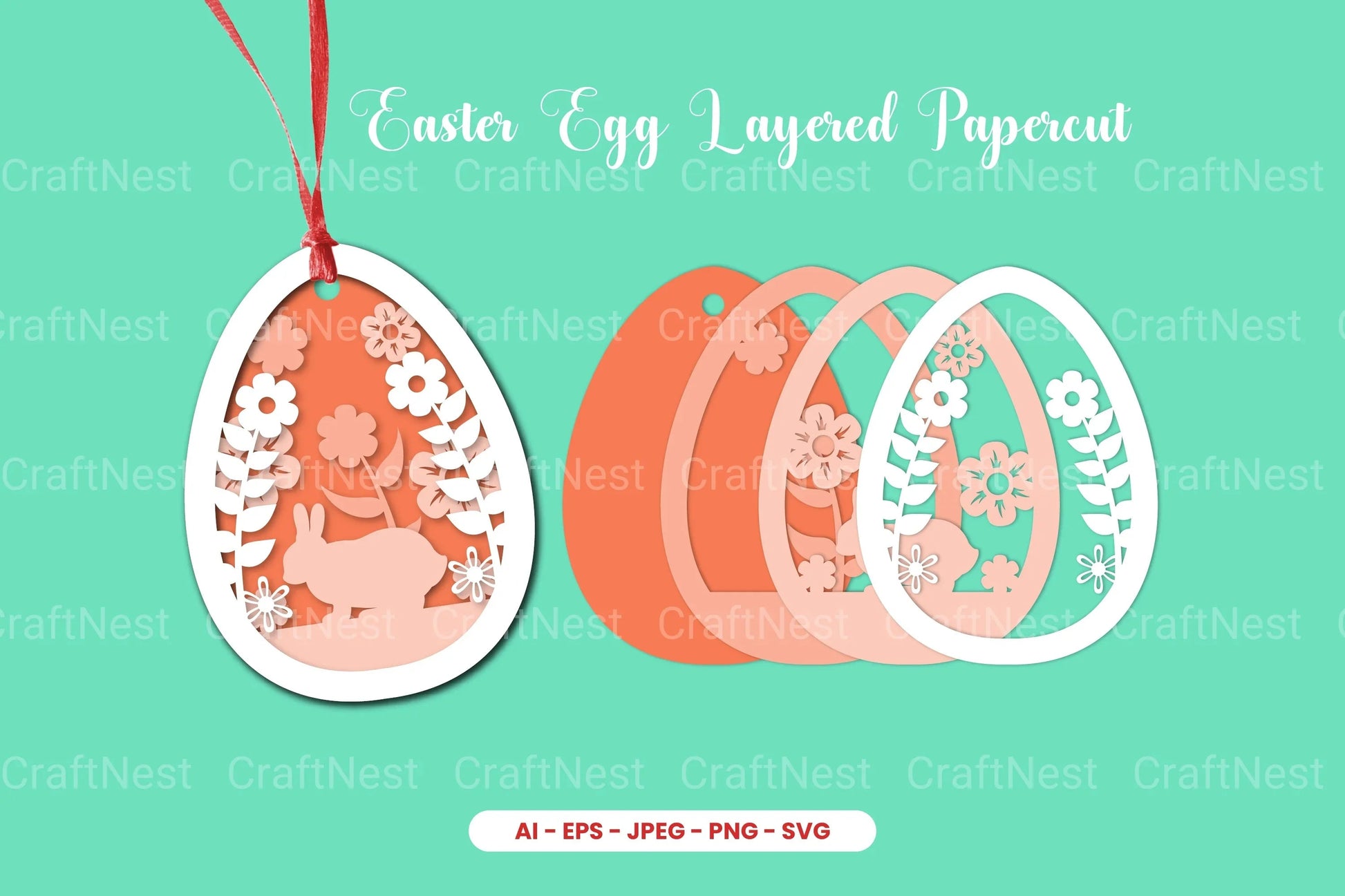 Easter Egg Layered Papercut SVG Bundle - CraftNest - Digital Crafting and Art