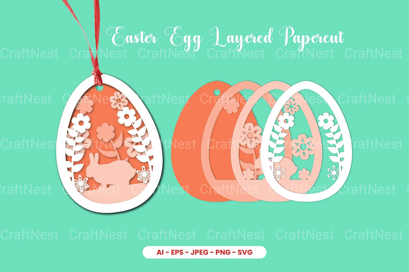 Easter Egg Layered Papercut SVG Bundle - CraftNest - Digital Crafting and Art