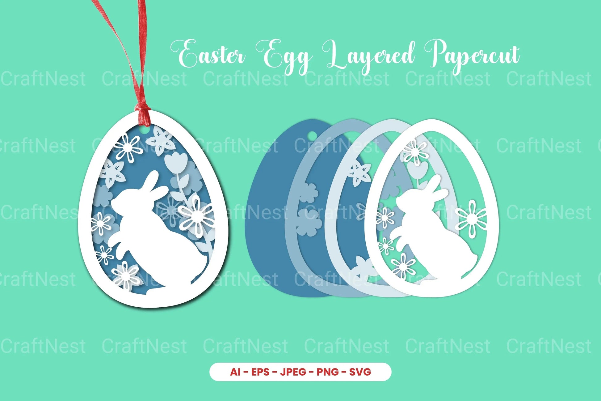 Easter Egg Layered Papercut SVG Bundle - CraftNest - Digital Crafting and Art