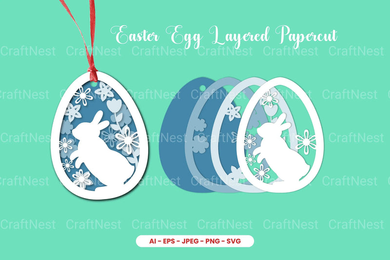 Easter Egg Layered Papercut SVG Bundle - CraftNest - Digital Crafting and Art