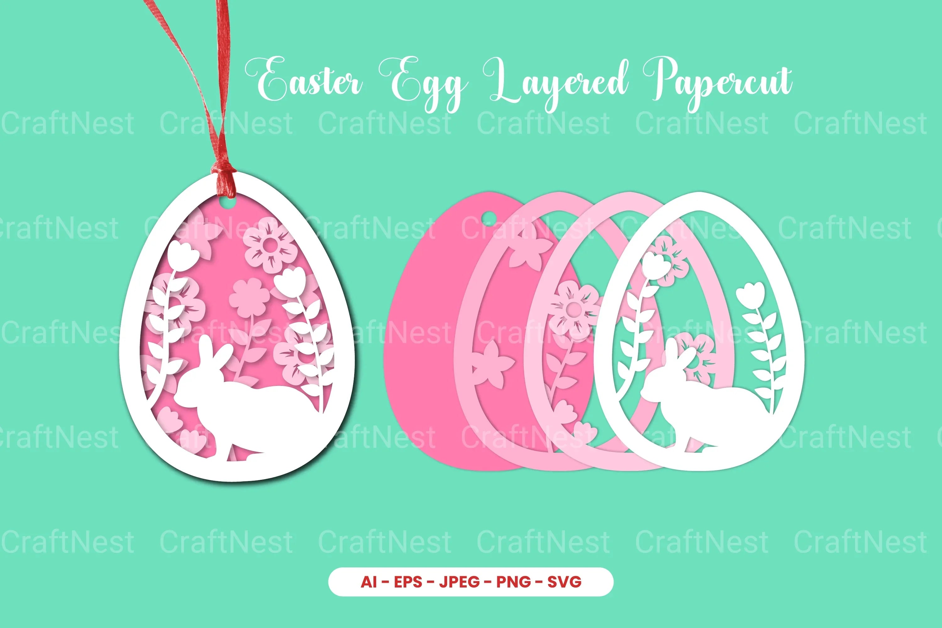 Easter Egg Layered Papercut SVG Bundle - CraftNest - Digital Crafting and Art