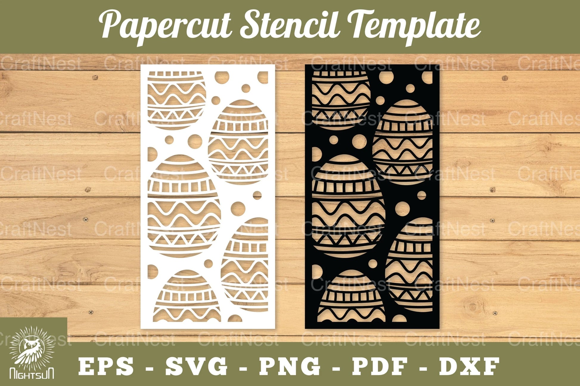 Easter Egg Papercut Stencil Template Bundle - CraftNest - Digital Crafting and Art