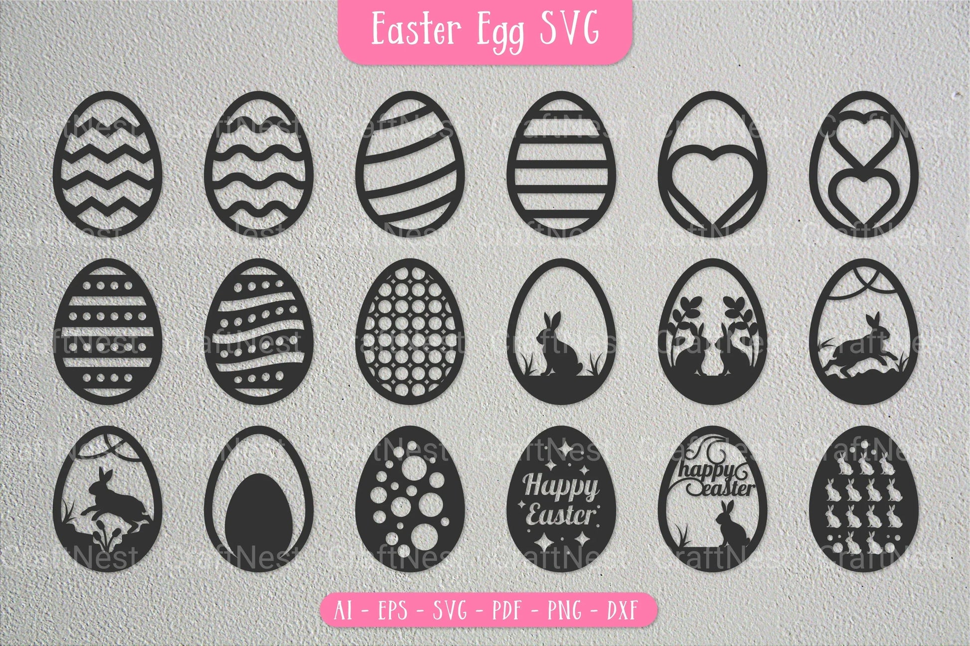 Easter Egg SVG Bundle - CraftNest - Digital Crafting and Art