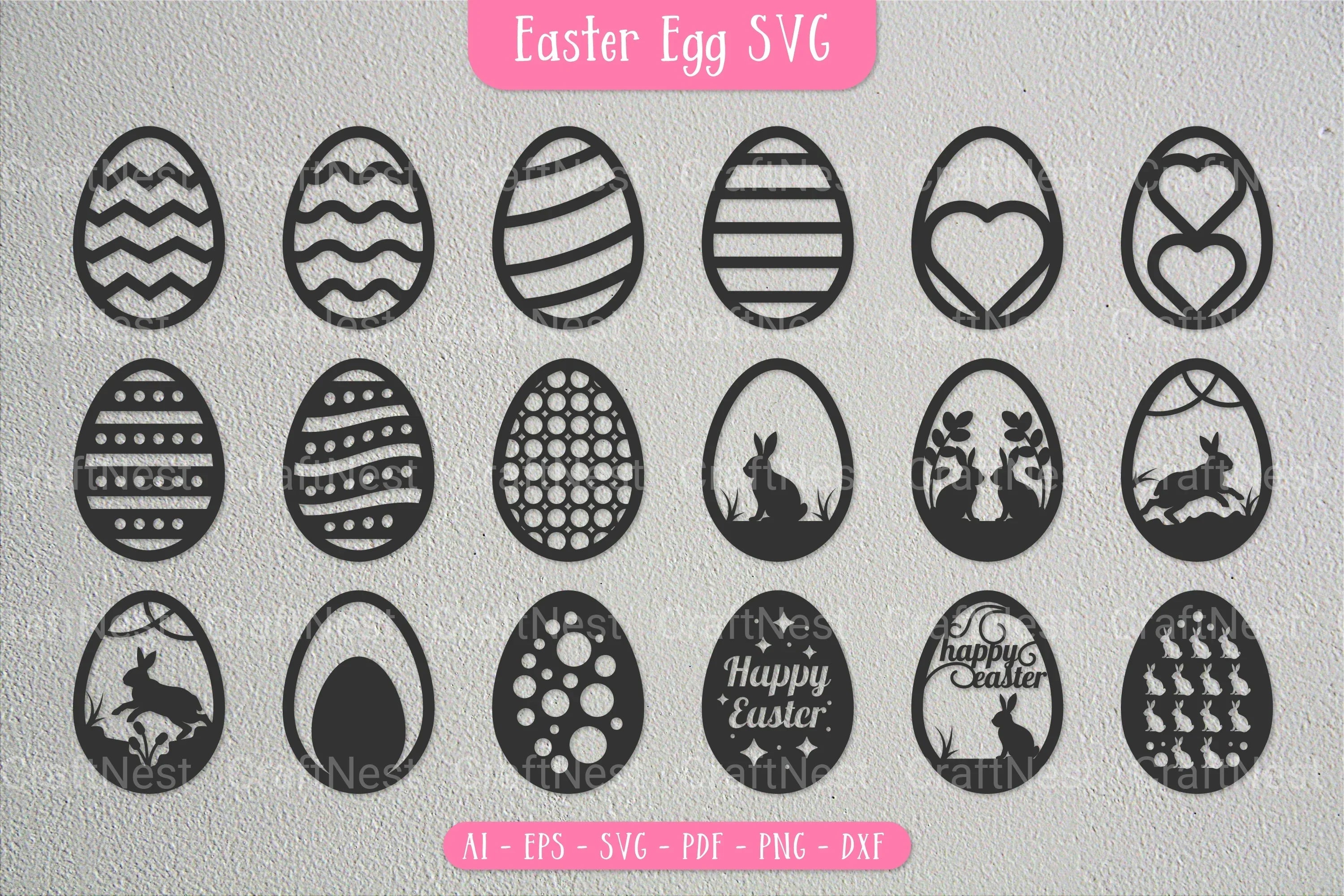 Easter Egg SVG Bundle - CraftNest - Digital Crafting and Art