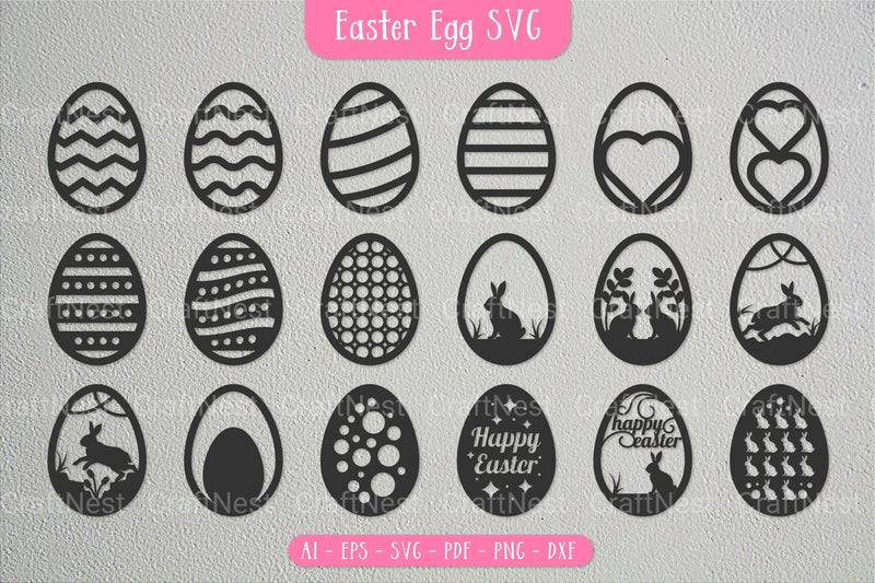 Easter Egg SVG Bundle - CraftNest - Digital Crafting and Art
