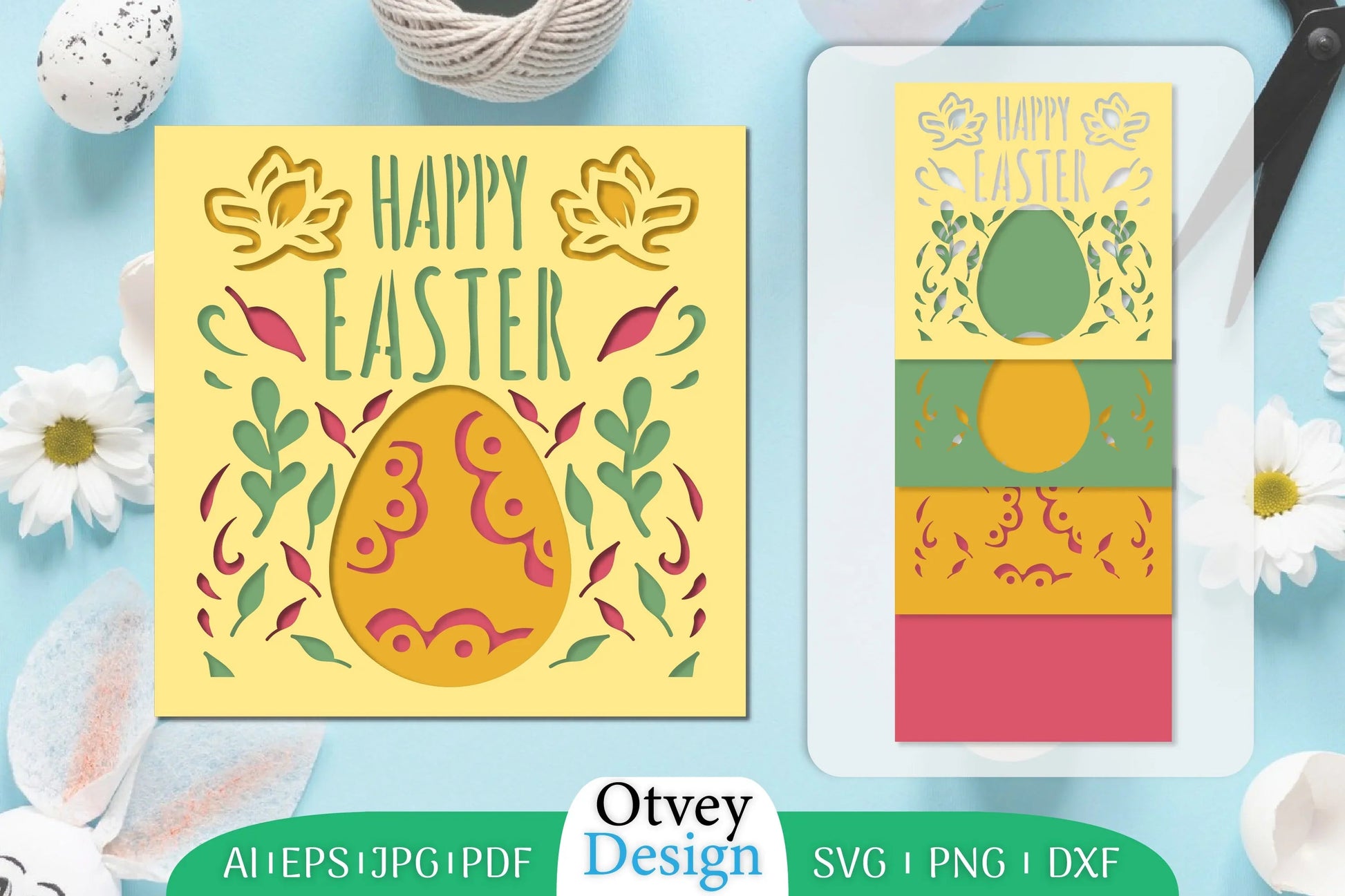Happy Easter Layered Papercut SVG Bundle 2 - CraftNest - Digital Crafting and Art