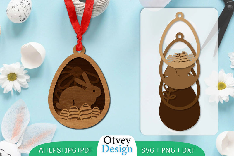 Easter Laser Cut Bunny Ornament SVG Bundle 4 - CraftNest - Digital Crafting and Art