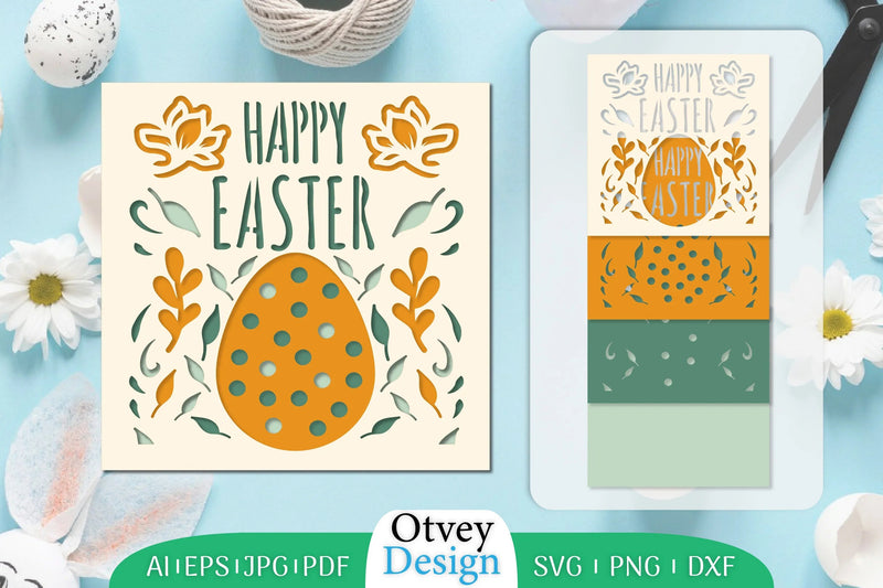 Happy Easter Layered Papercut SVG Bundle 6 - CraftNest - Digital Crafting and Art