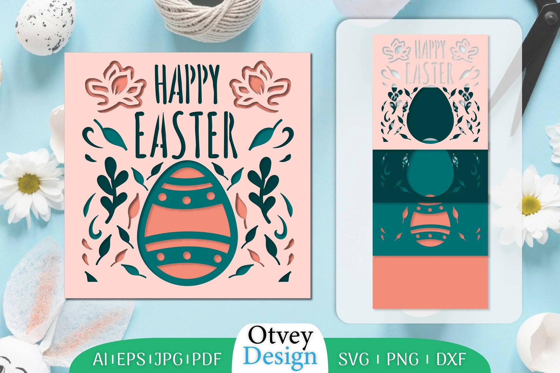 Happy Easter Layered Papercut SVG Bundle 10 - CraftNest - Digital Crafting and Art