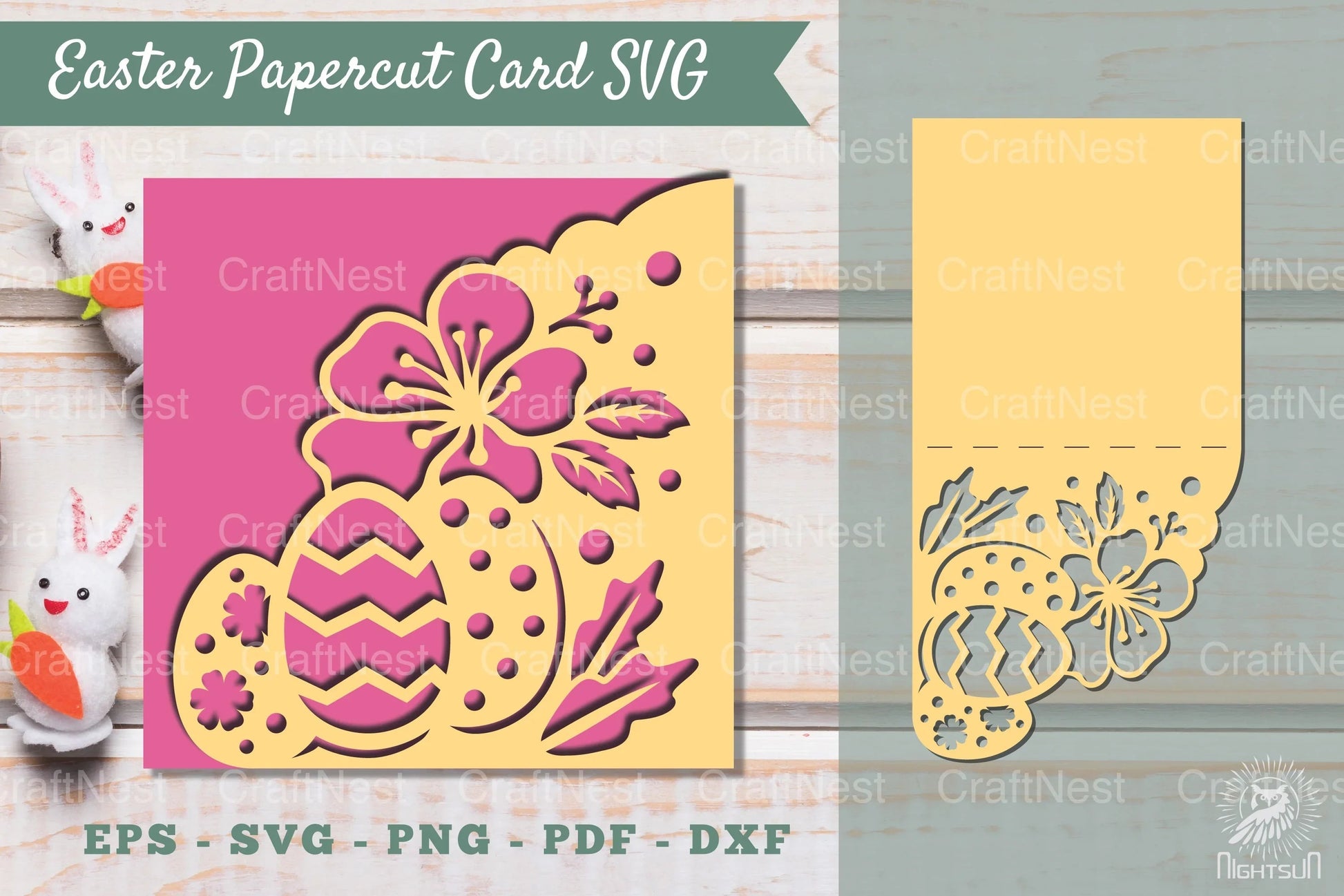 Easter Papercut Card Template SVG Bundle - CraftNest - Digital Crafting and Art