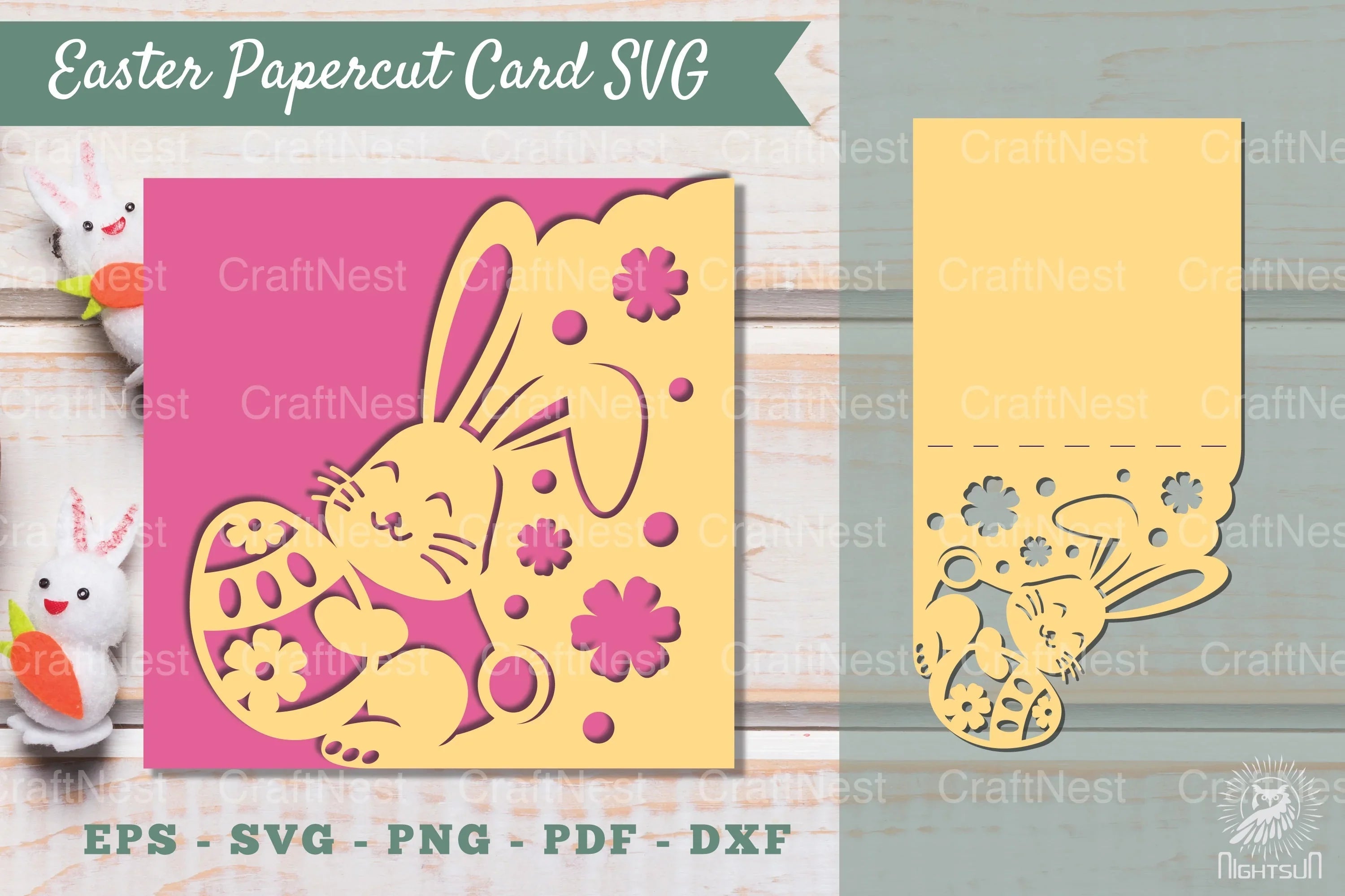 Easter Papercut Card Template SVG Bundle - CraftNest - Digital Crafting and Art