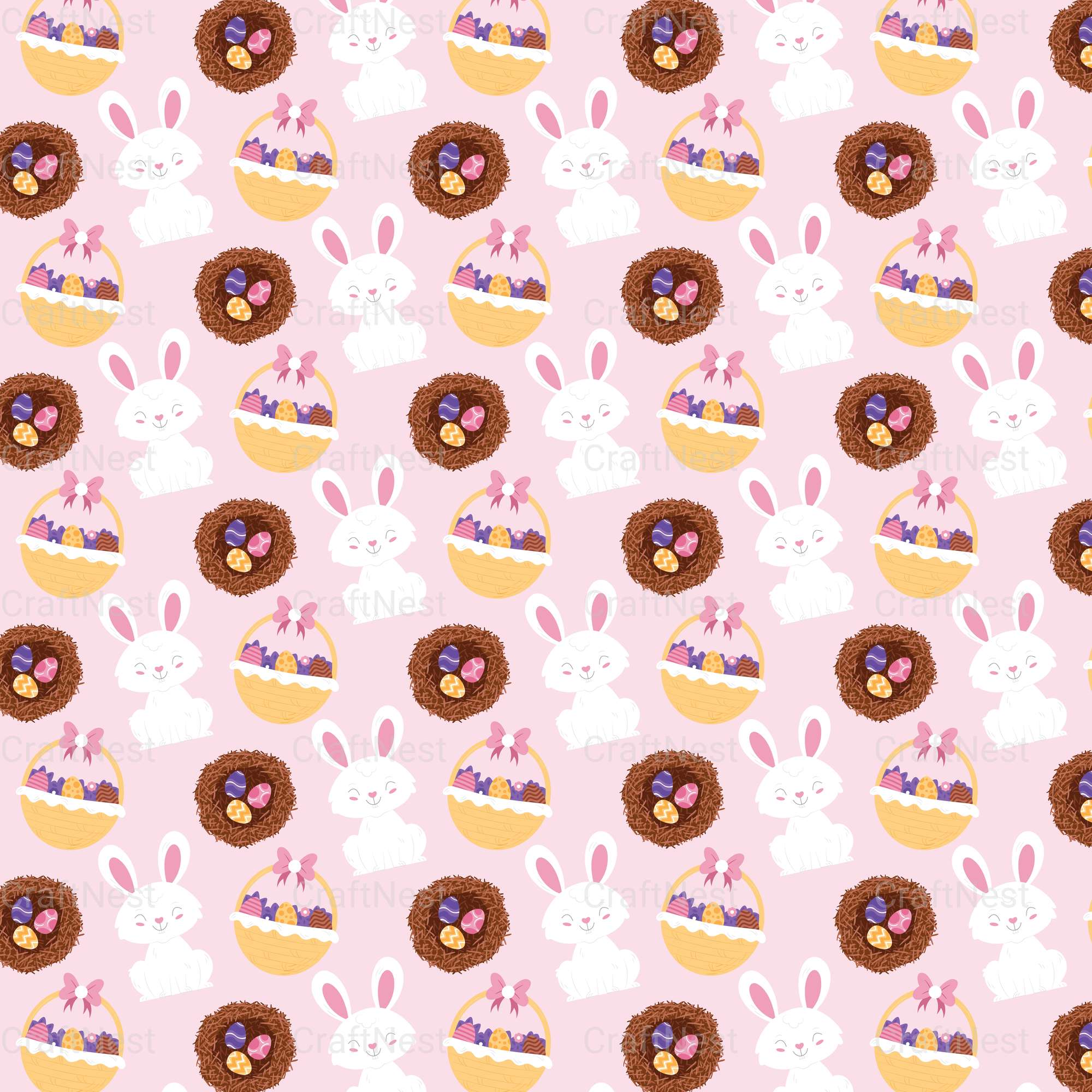Easter Bunny Seamless Digital Paper - CraftNest - Digital Crafting and Art