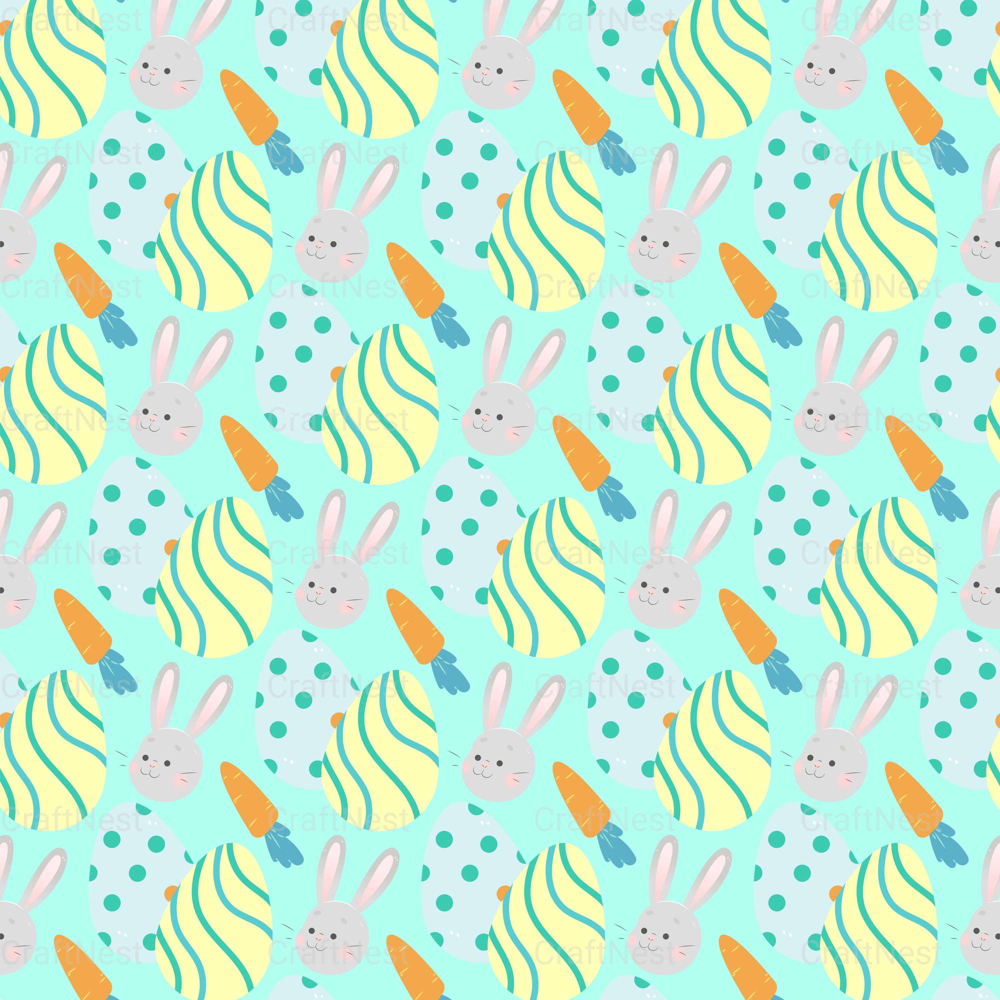 Easter Bunny Seamless Digital Paper - CraftNest - Digital Crafting and Art