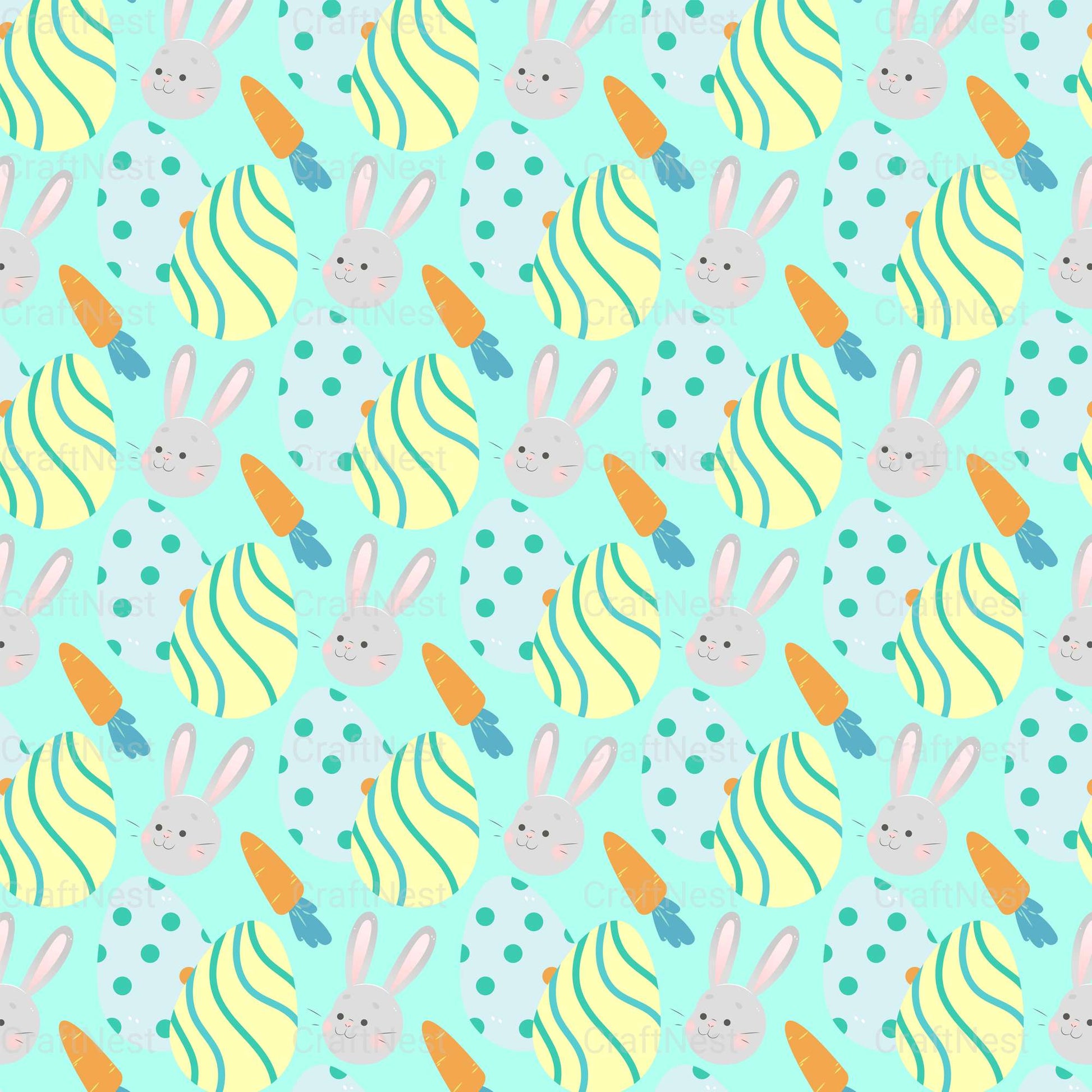 Easter Bunny Seamless Digital Paper - CraftNest - Digital Crafting and Art