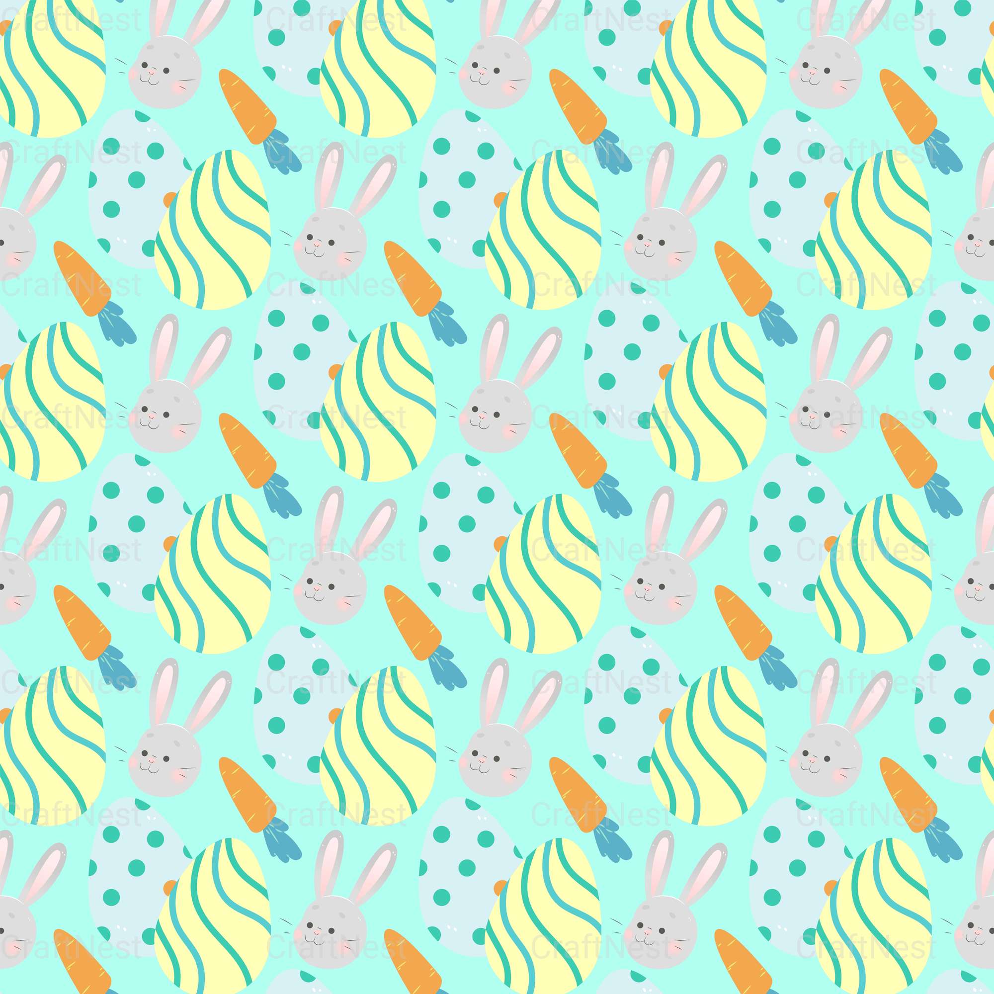Easter Bunny Seamless Digital Paper - CraftNest - Digital Crafting and Art