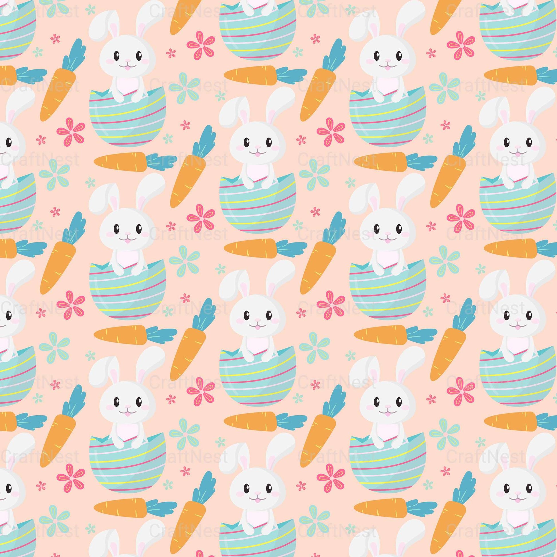Easter Bunny Seamless Digital Paper - CraftNest - Digital Crafting and Art