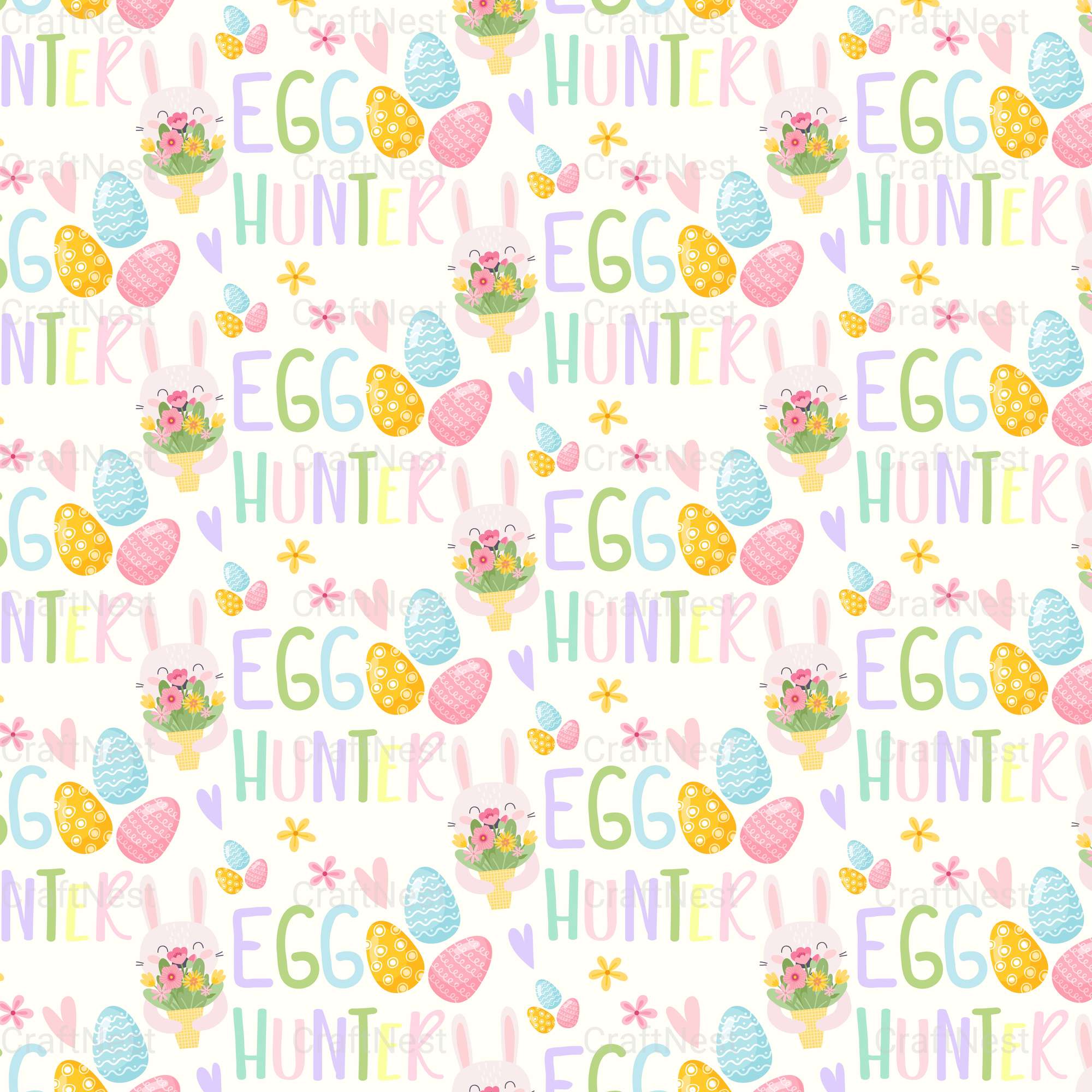 Easter Bunny Seamless Digital Paper - CraftNest - Digital Crafting and Art
