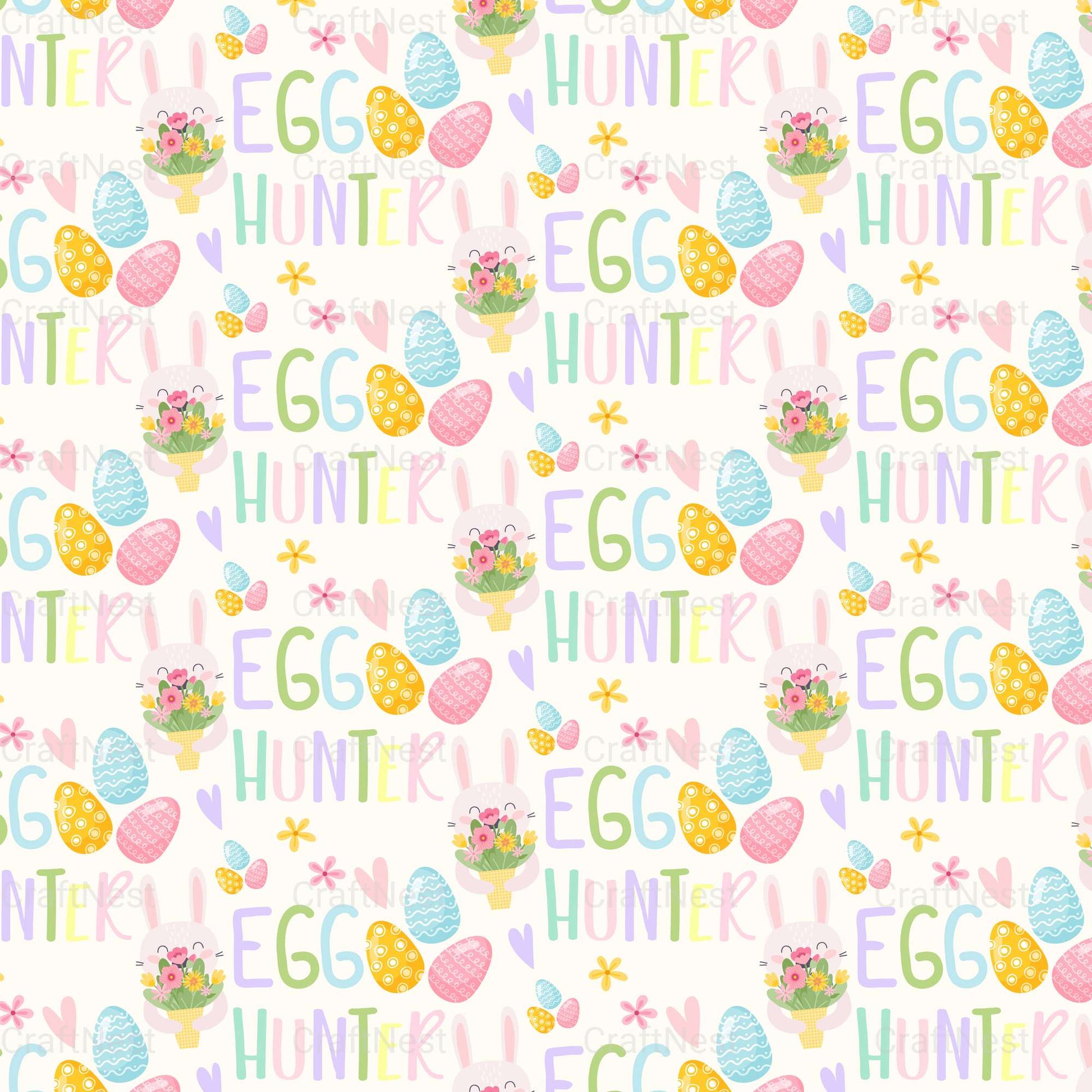Easter Bunny Seamless Digital Paper - CraftNest - Digital Crafting and Art