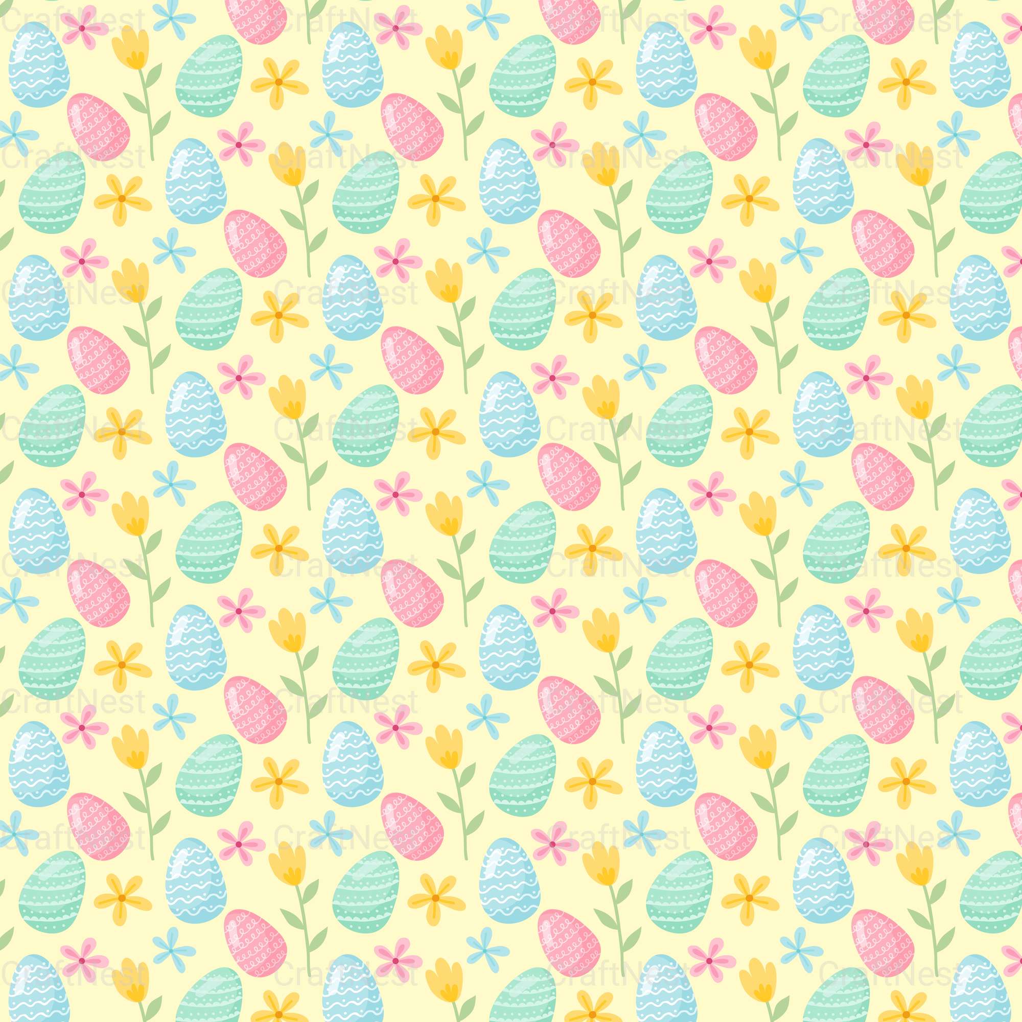 Easter Bunny Seamless Digital Paper - CraftNest - Digital Crafting and Art