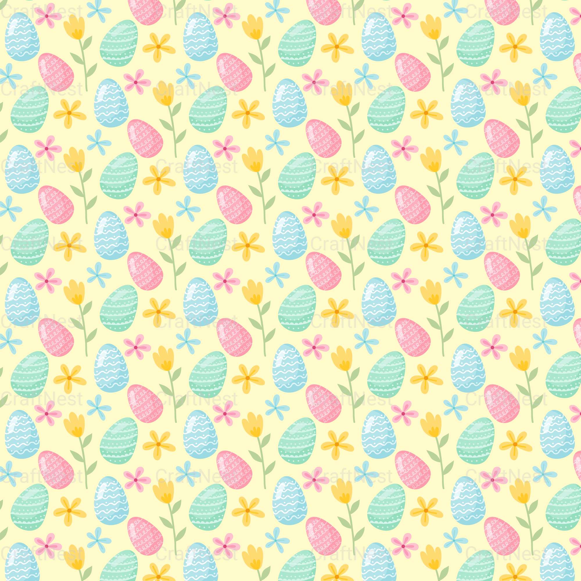 Easter Bunny Seamless Digital Paper - CraftNest - Digital Crafting and Art