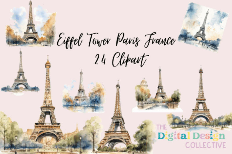 Eiffel Tower Paris France Clipart Bundle - CraftNest - Digital Crafting and Art