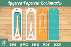 Eiffel Tower Layered Papercut Bookmarks Clipart Bundle - CraftNest - Digital Crafting and Art