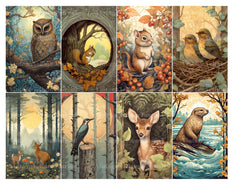 Woodland Animals Junk Journal Pages - CraftNest