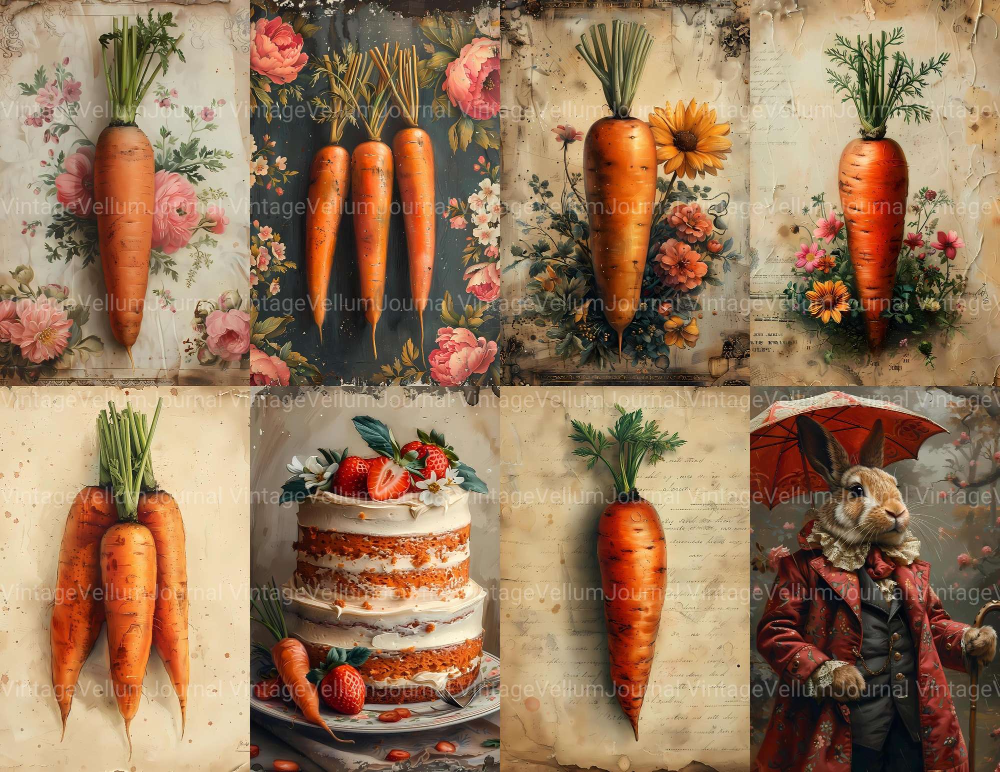 Carrot Junk Journal Pages - CraftNest - Digital Crafting and Art