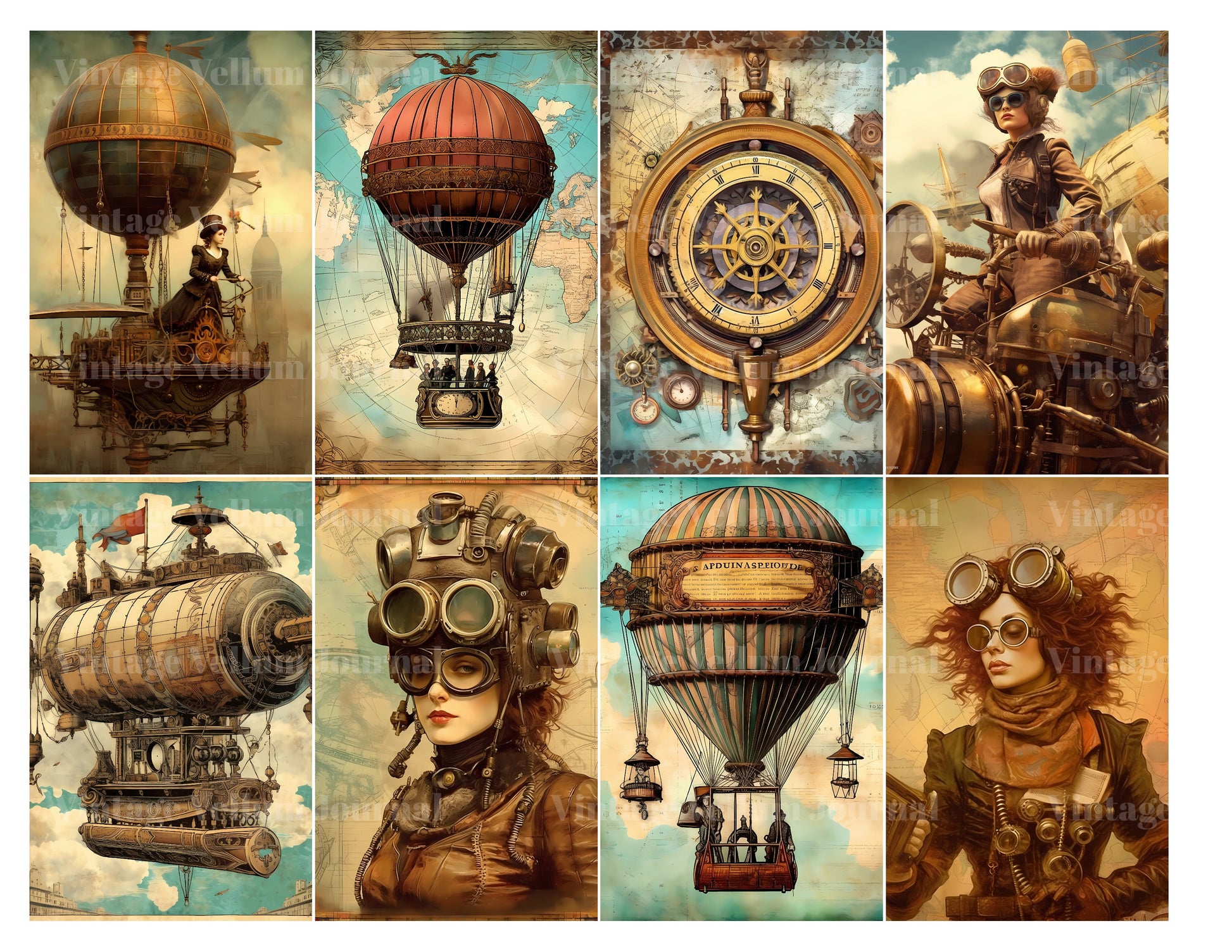 Steampunk Aviator World Junk Journal Pages - CraftNest