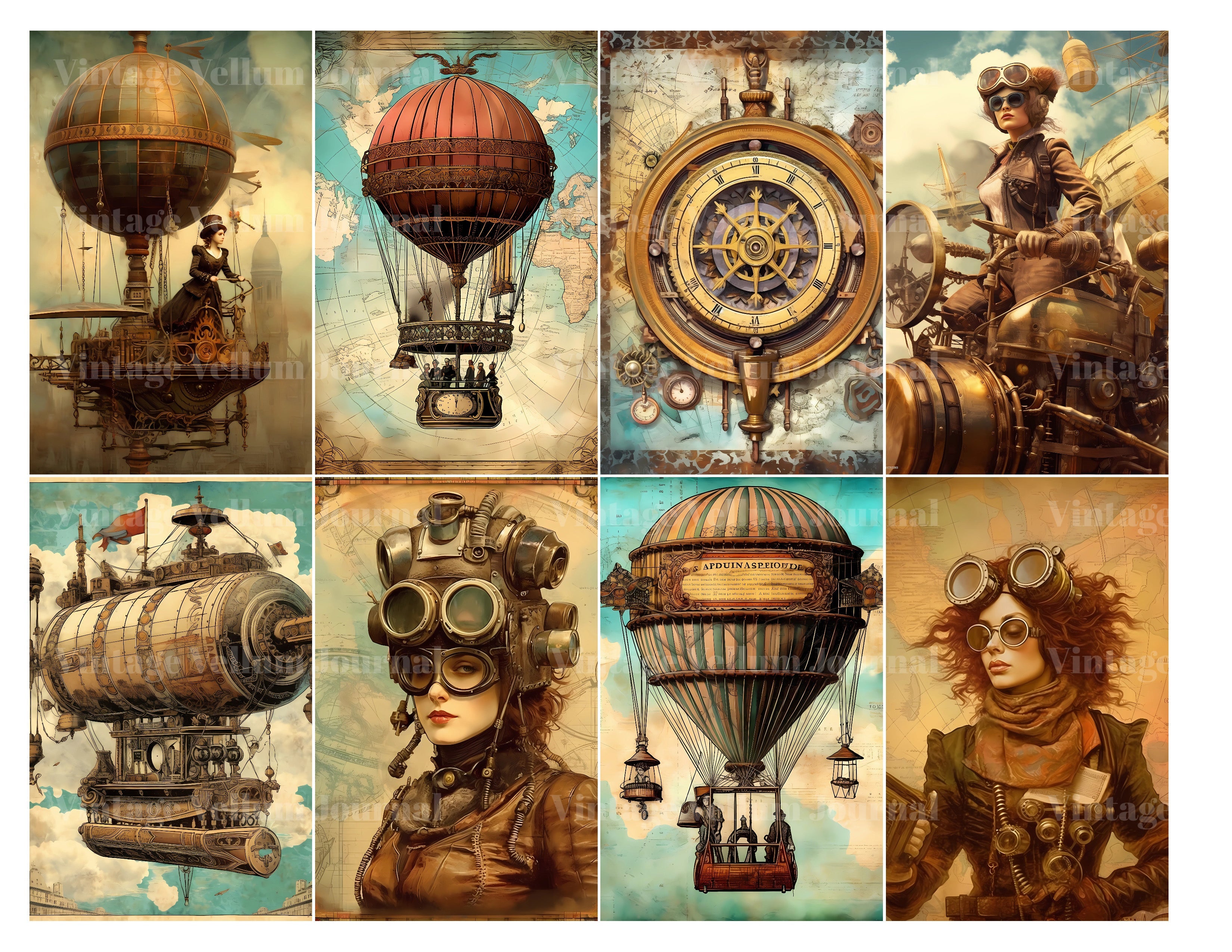 Steampunk Aviator World Junk Journal Pages - CraftNest