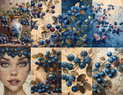 Berry Blues Junk Journal Pages - CraftNest - Digital Crafting and Art