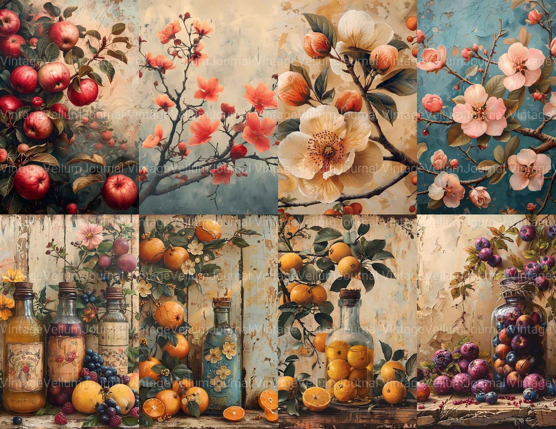 Orchard Harvest Junk Journal Pages - CraftNest - Digital Crafting and Art