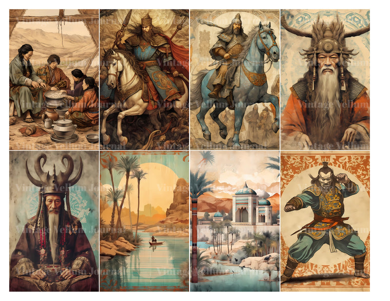 Mongolians Junk Journal Pages - CraftNest