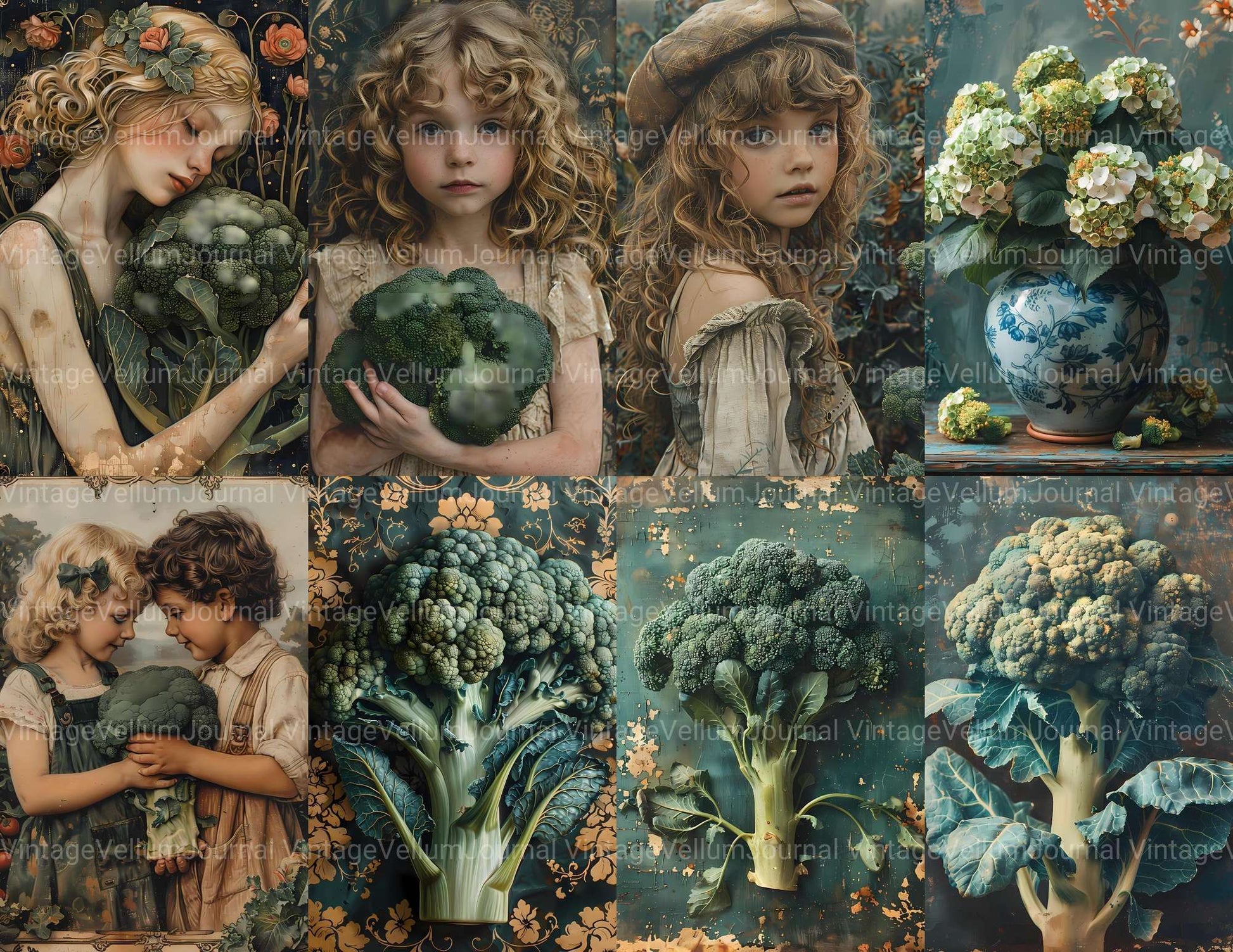Broccoli Junk Journal Pages - CraftNest - Digital Crafting and Art