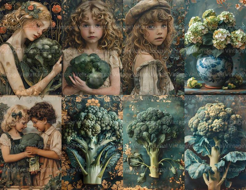 Broccoli Junk Journal Pages - CraftNest - Digital Crafting and Art