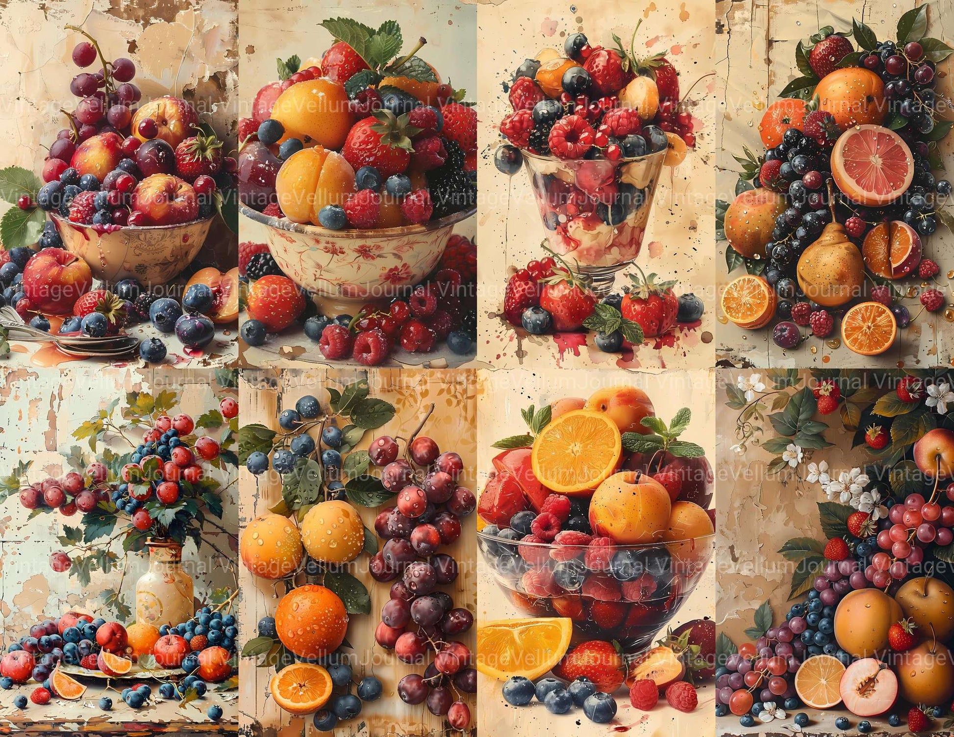 Fruit Salad Junk Journal Pages - CraftNest - Digital Crafting and Art