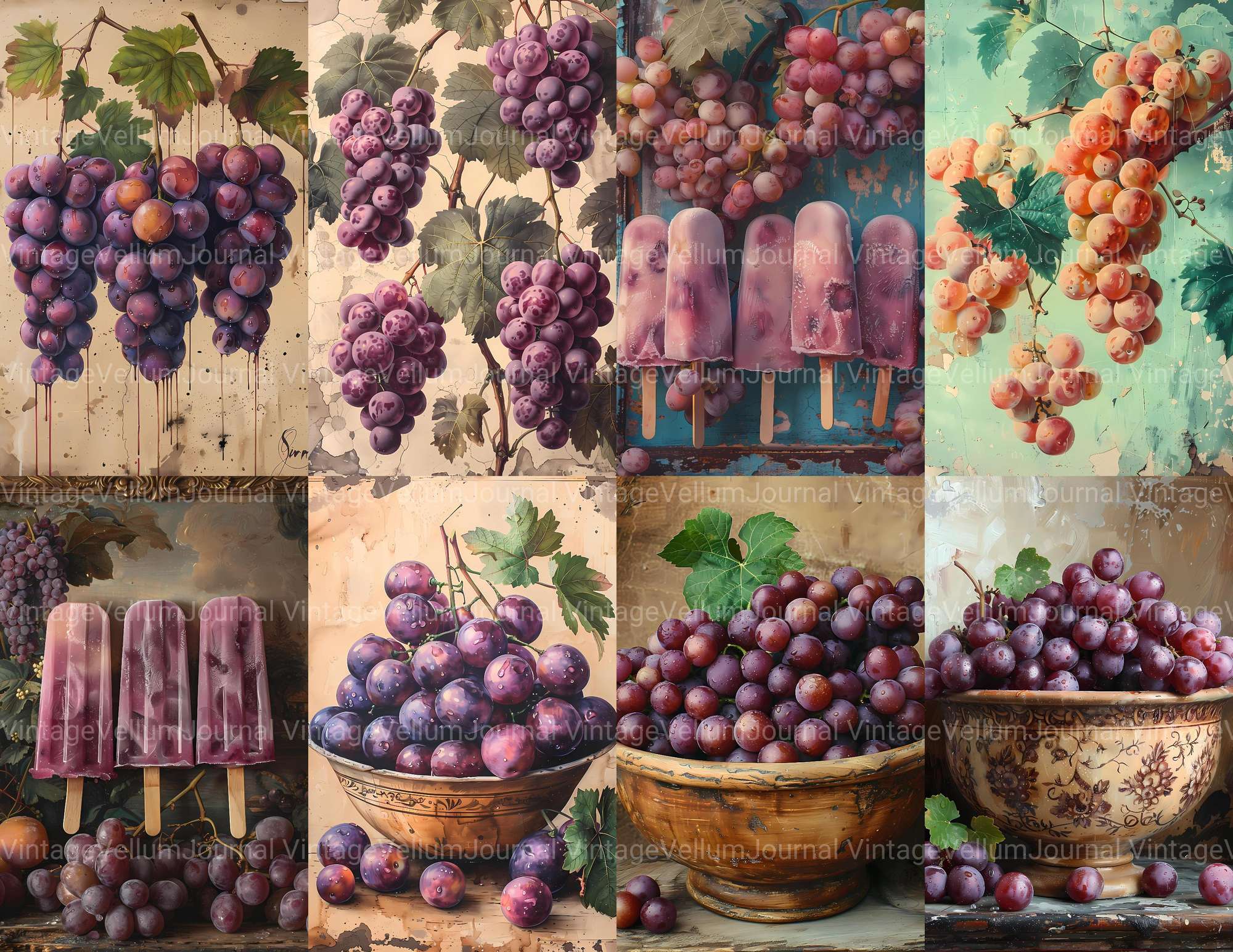 Grape Junk Journal Pages - CraftNest - Digital Crafting and Art