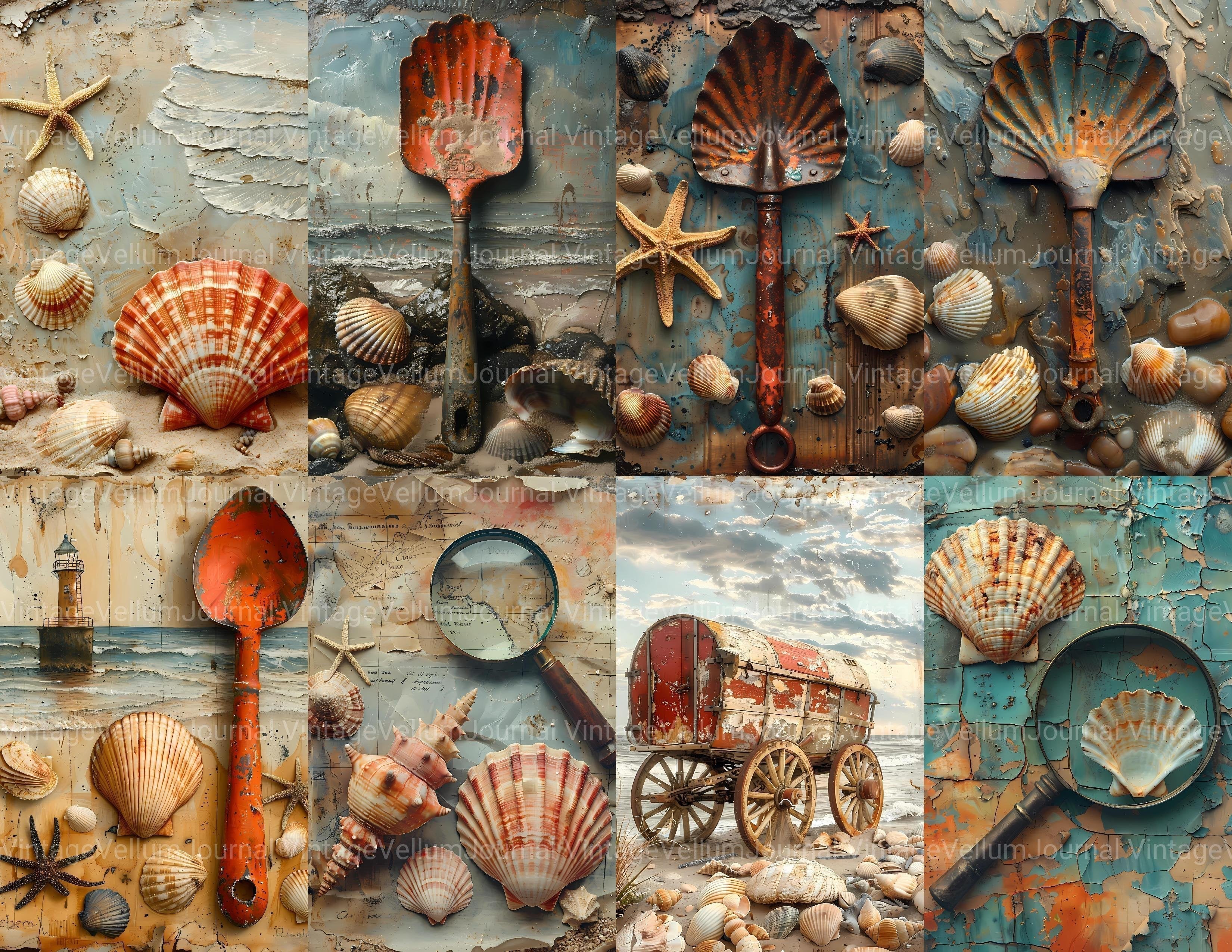Beachcombing Junk Journal Pages - CraftNest - Digital Crafting and Art
