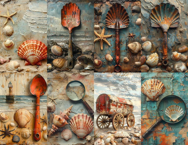 Beachcombing Junk Journal Pages - CraftNest - Digital Crafting and Art