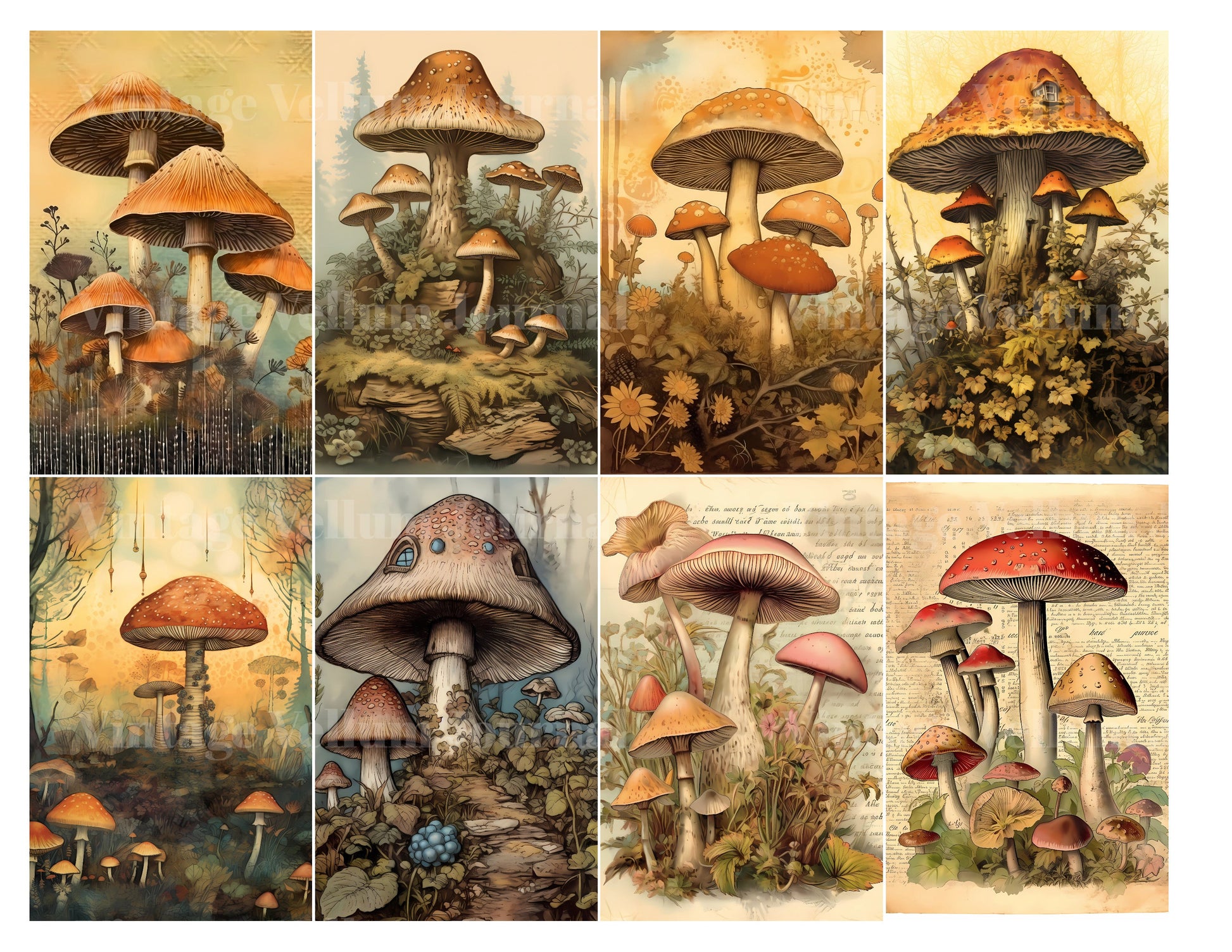 Wild Mushrooms Junk Journal Pages - CraftNest