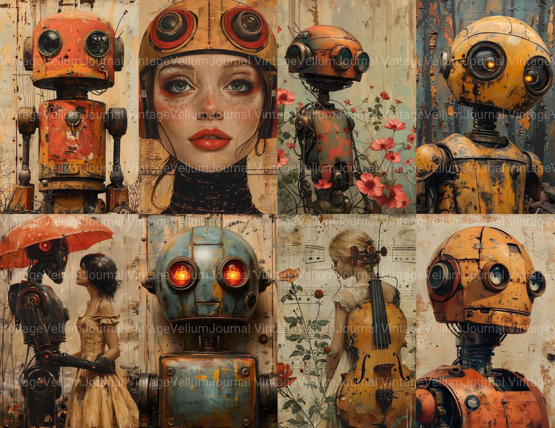 Roboter Summer Junk Journal Pages - CraftNest - Digital Crafting and Art