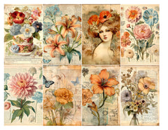 Flower Books Junk Journal Pages - CraftNest